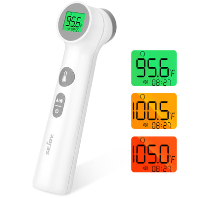 Non Contact Ear and Forehead Thermometer, Digital Infrared Thermometer for  Fever with LCD Screen, Memory Recall