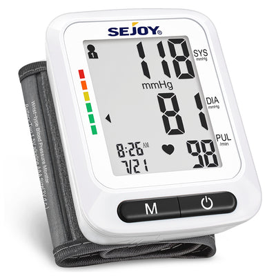 LCD Digital Wrist Blood Pressure Monitor BP Cuff Gauge Automatic