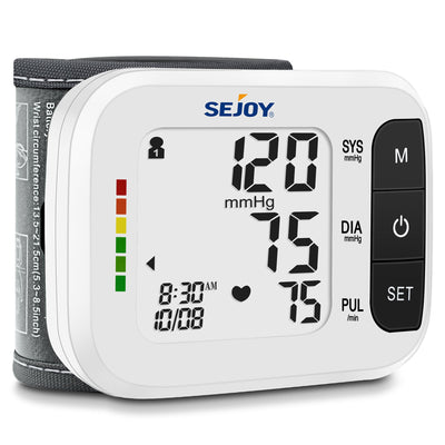 Blood Pressure Monitor XL Wrist Cuff 5.3-8.5 inches, Automatic Accurate BP  Monitor Large Screen Display, 120 Reading Memory, Irregular Heartbeat