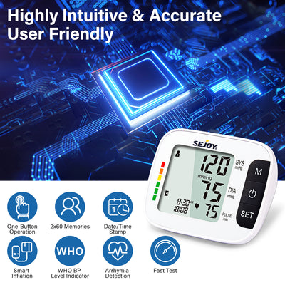 Blood Pressure Monitors Automatic Upper Arm Blood Pressure Monitors  Portable BP Monitor Machine Electronic Blood Pressure Monitor with  Adjustable Wide
